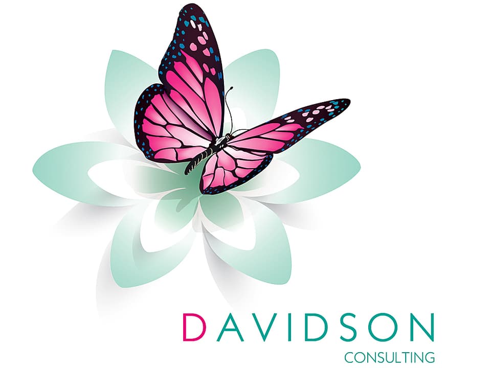 Logo der Davidson Consulting: Schmetterlinge auf Seerose