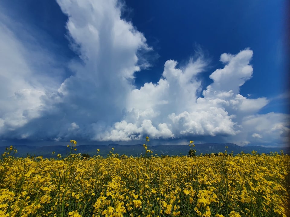 Gewitterwolken über Jura bei Solothurn