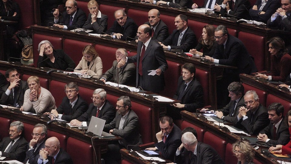 Abgeordnete im Parlament in Rom.