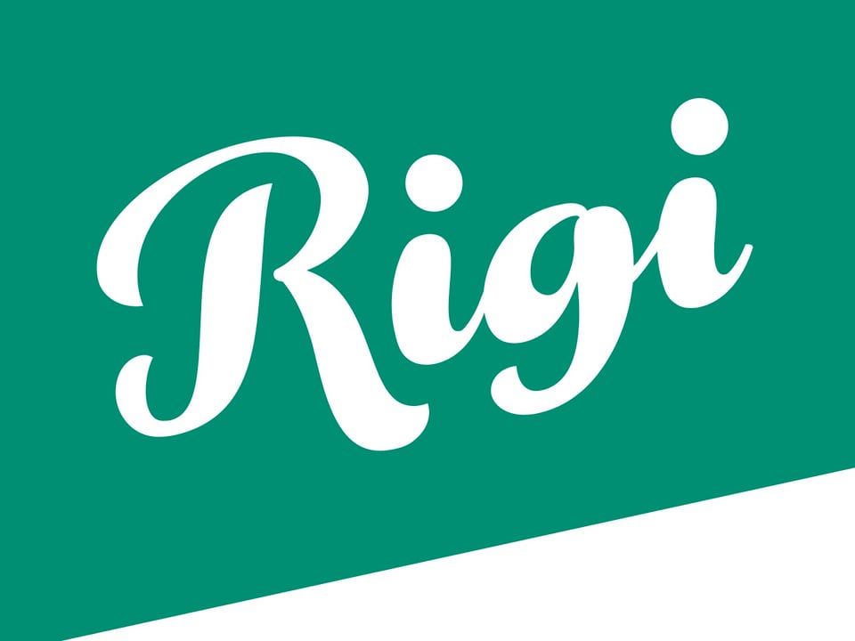 Schriftzug «Rigi» auf grünem Grund