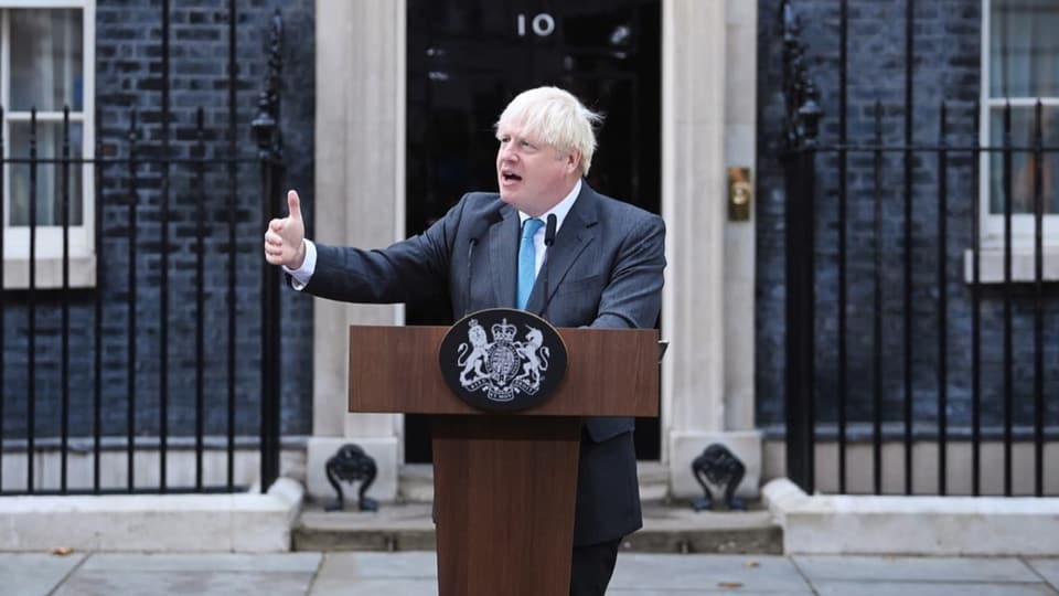 Boris Johnson an Rednerpult