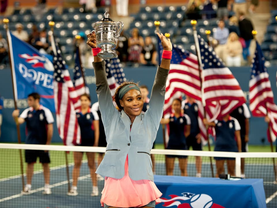 Serena Williams jubelt.