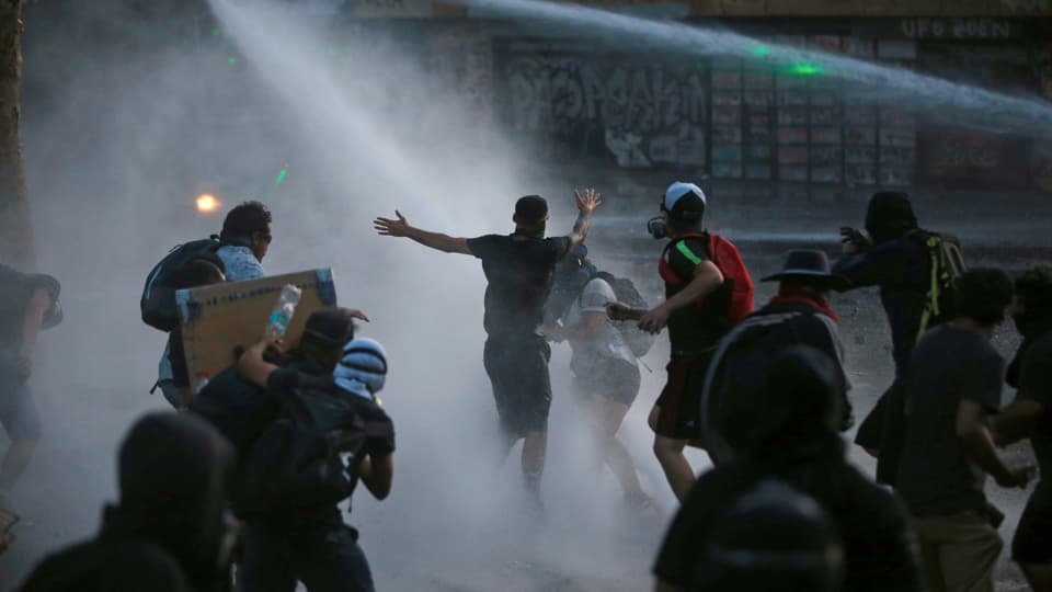 Protestierende in Chile.