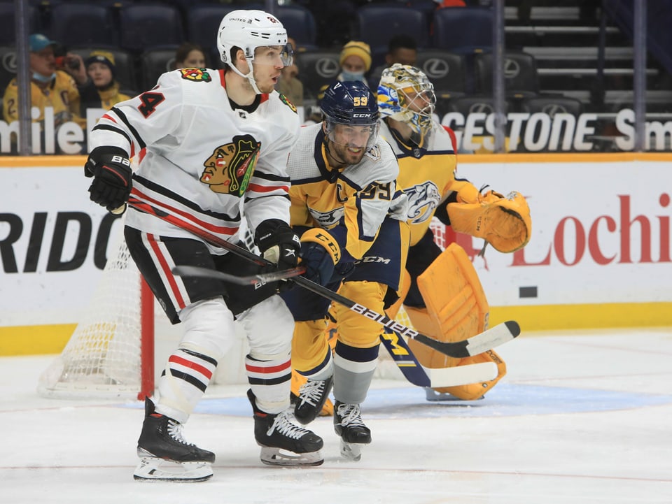 Ihre WM-Teilnahme ist aus verschiedenen Gründen noch unsicher Pius Suter von den Chicago Blackhawks und Roman Josi von den Nashville Predators.