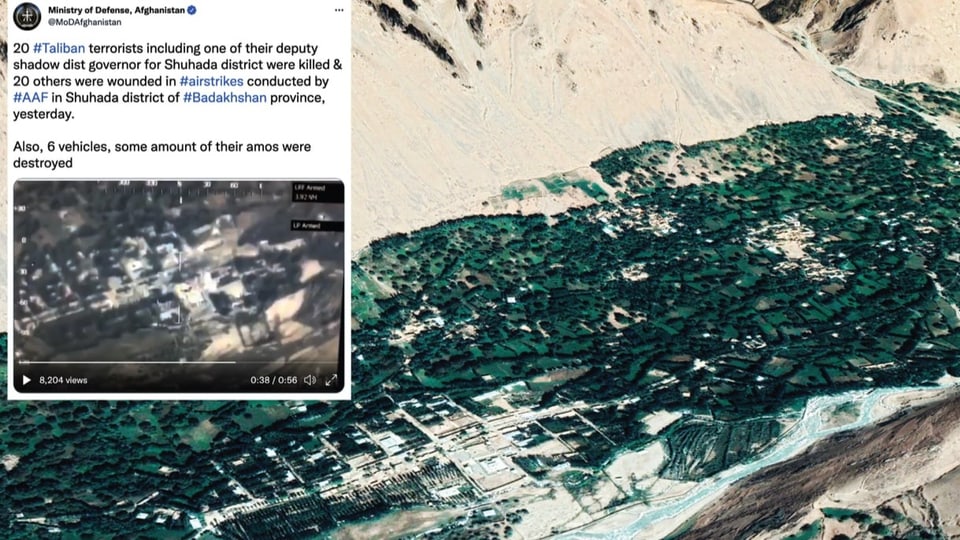Ort in Afghanistan auf Satellitenbild 