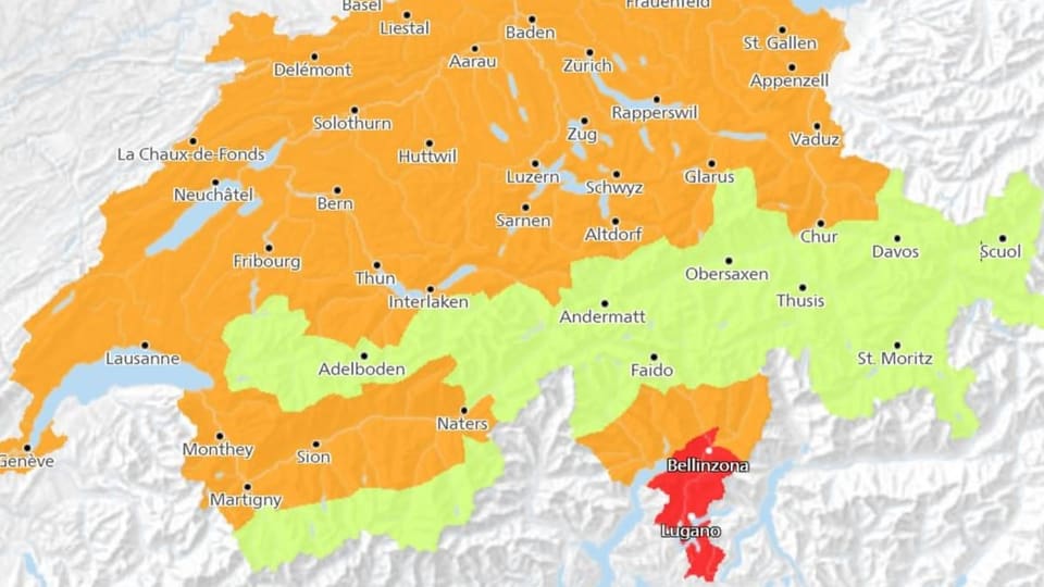 Karte mit Gefahrenzonen