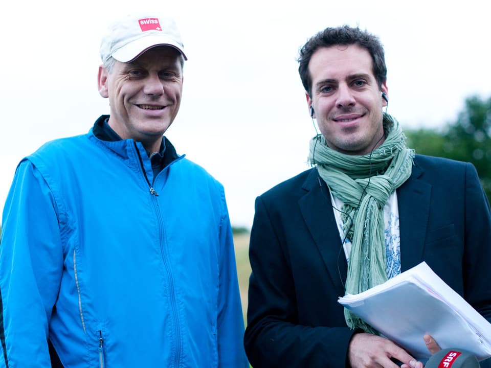 Swiss-Chef Harry Hohmeister zeigt Tom Gisler seine Joggingstrecke: «Es geht mir nicht um Härte, sondern um Ausgleich».