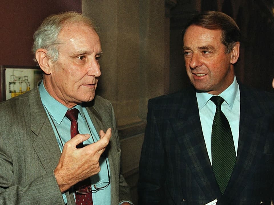 Ogi und Cotti 1997 als Bundesräte in Bern