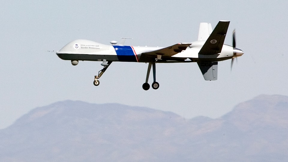 Eine US-Drohne bei der Patrouille.
