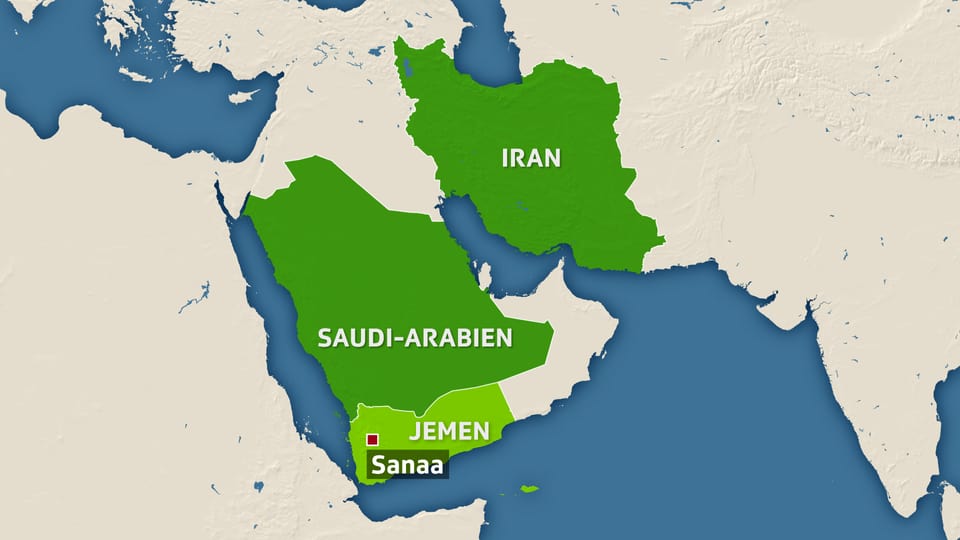 Karte Jemen und Saudi-Arabien