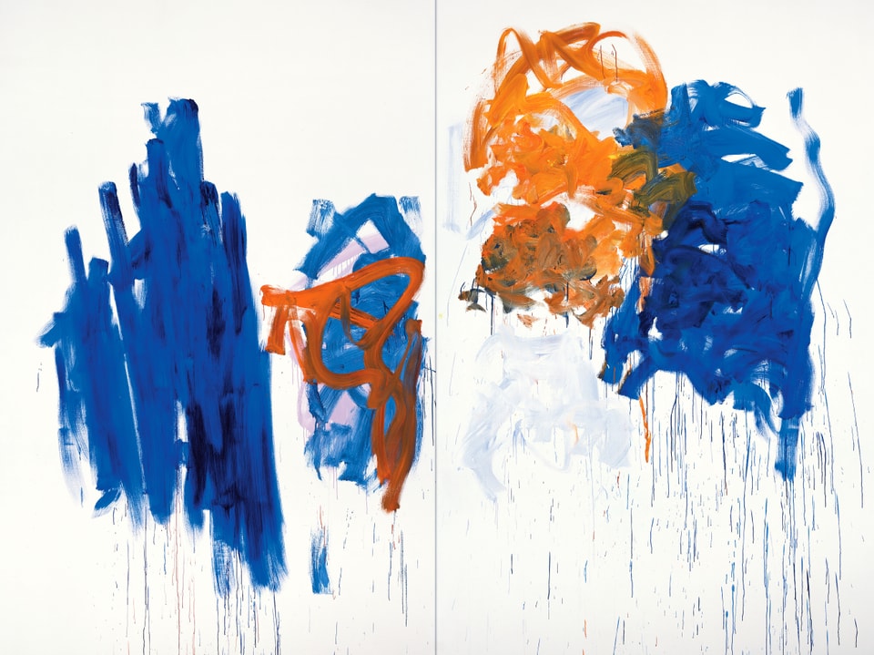 Ein Gemälde von Joan Mitchell namens «Merci»: Es ist blau und orange.