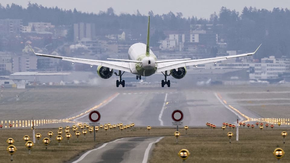 Flugzeug landet in Zürich