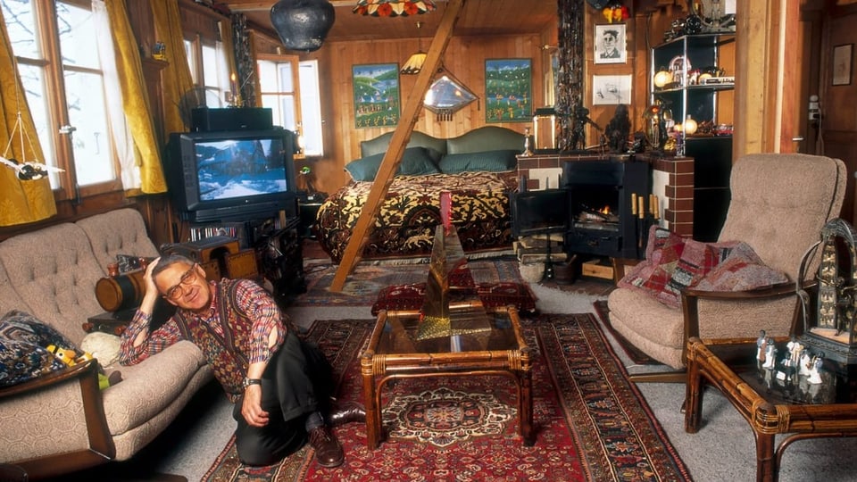 Festivalgründer Claude Nobs in seinem Chalet über Montreux auf einer Aufnahme 1995.