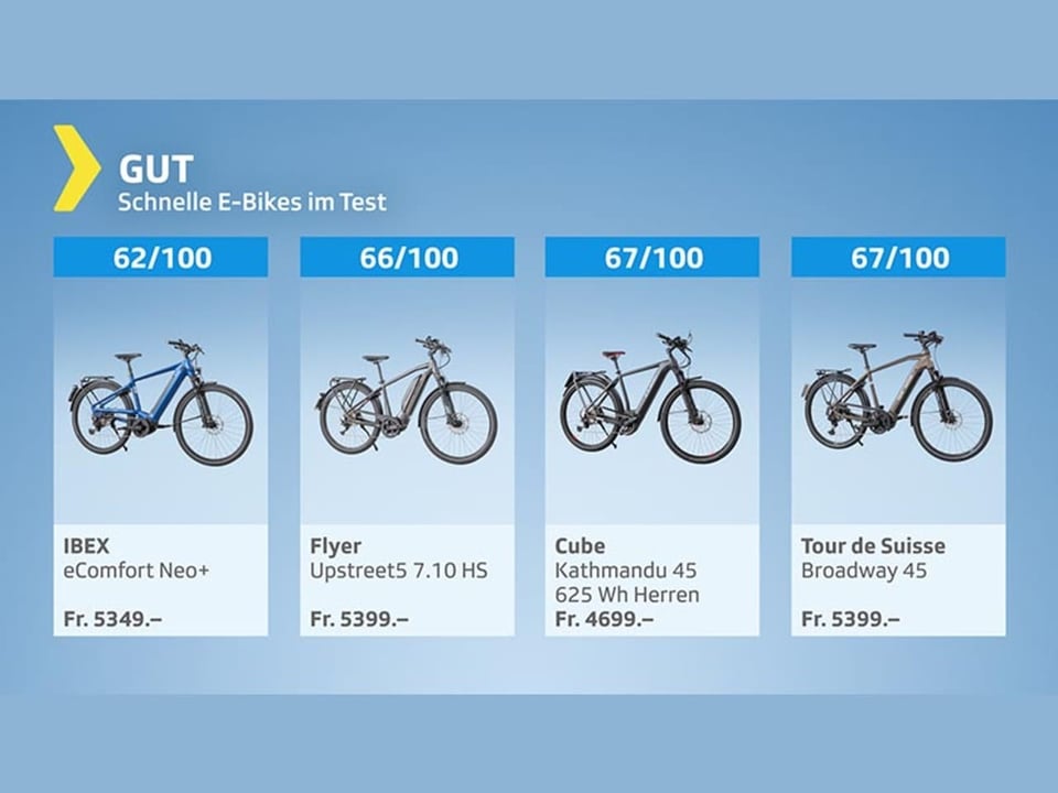 Testgrafik E-Bike – Gesamturteil gut