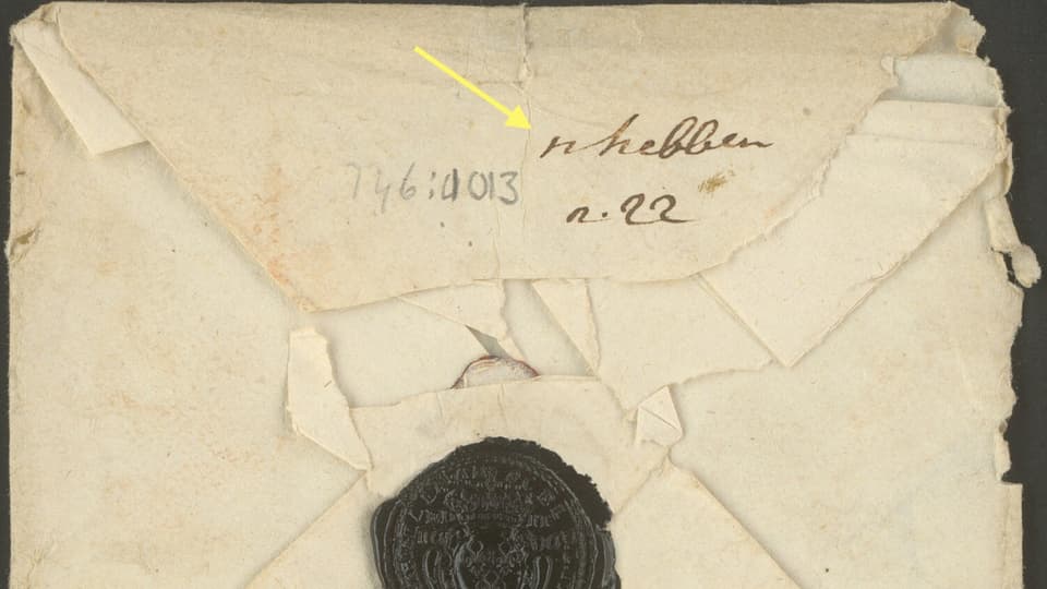 Brief mit Inschrift und Siegel