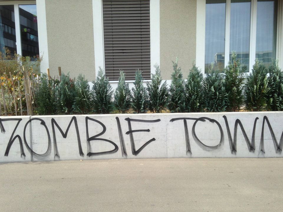 Wandmalerei "Zombie Town".