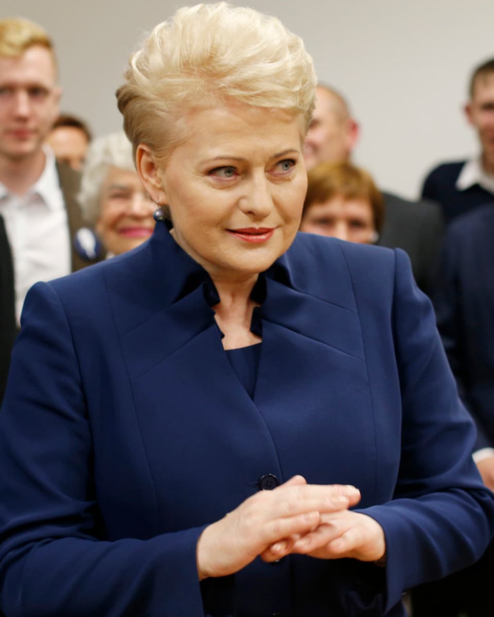 Litauens Präsidentin Grybauskaite wartet gespannt auf die Resultate.