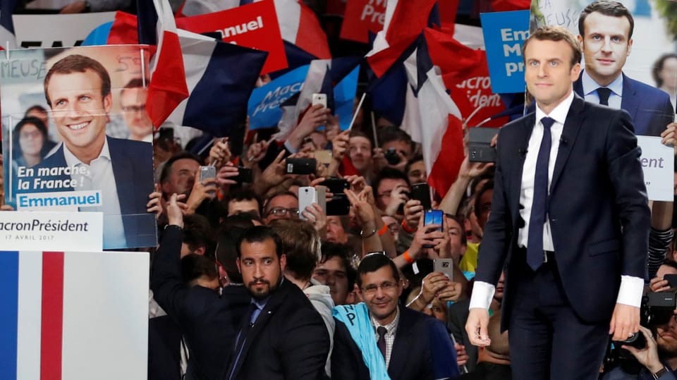 Emmanuel Macron an einer Wahlkampfveranstaltung.
