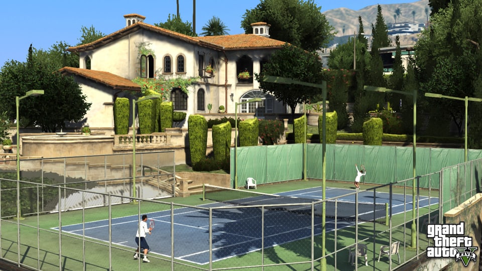Ein Tennisplatz.