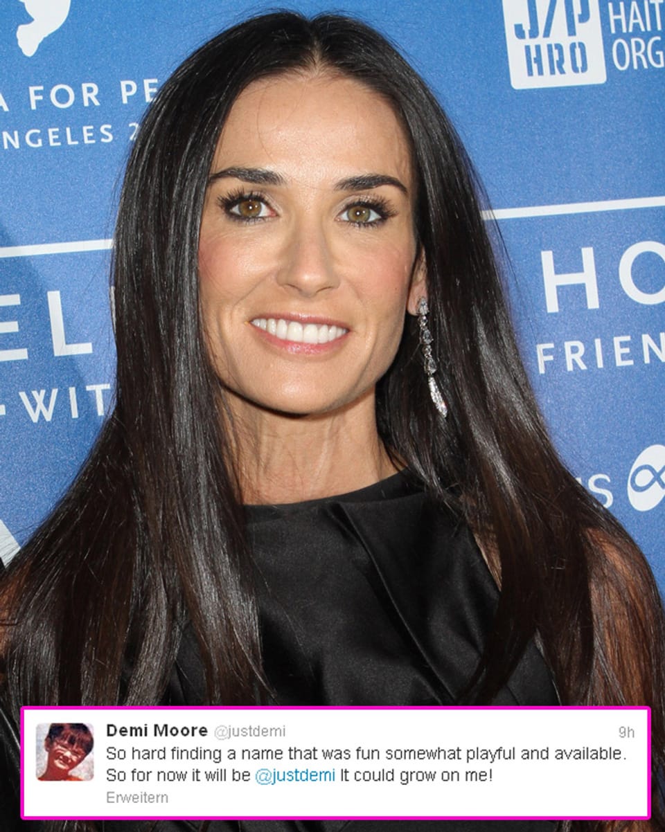 International Nicht mehr «mrskutcher» Demi Moore ändert Twitter