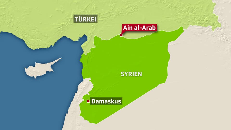 Karte mit Syrien und Türkei