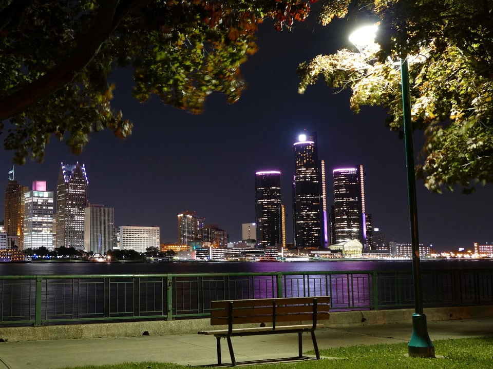 Blick auf die Skyline von Detroit.
