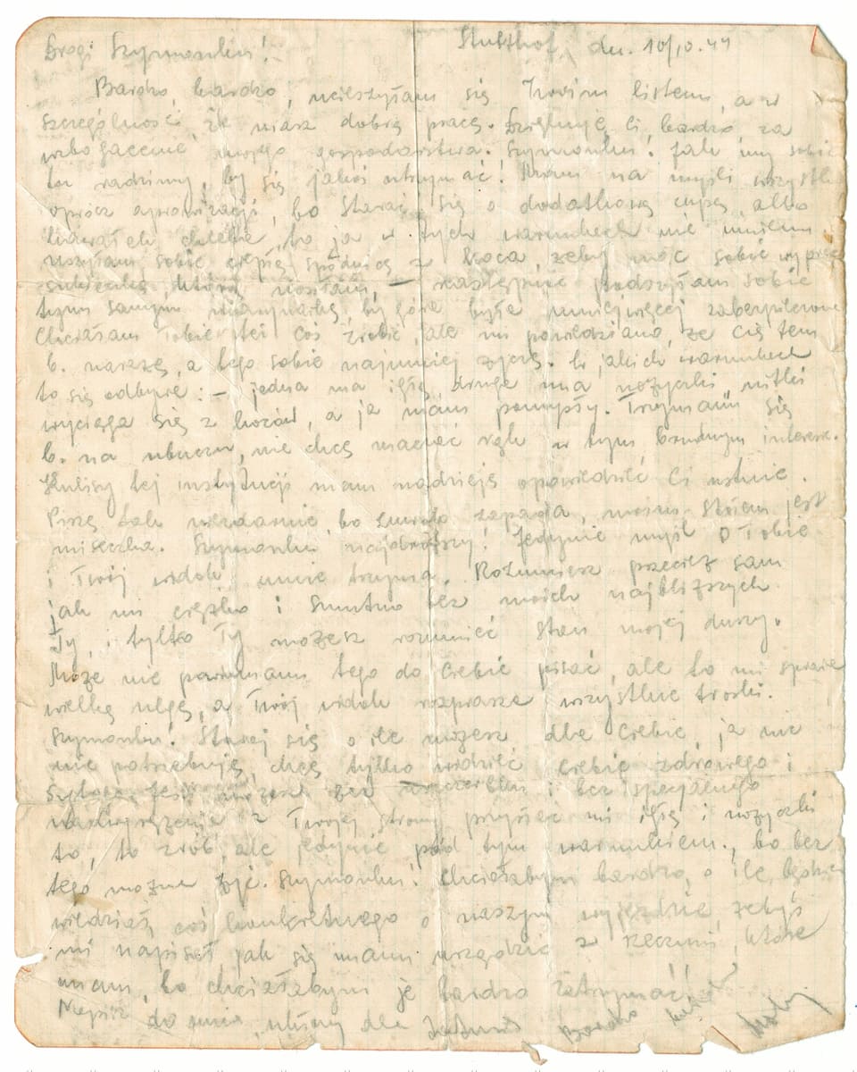 Ein alter Liebesbrief auf polnisch geschrieben.