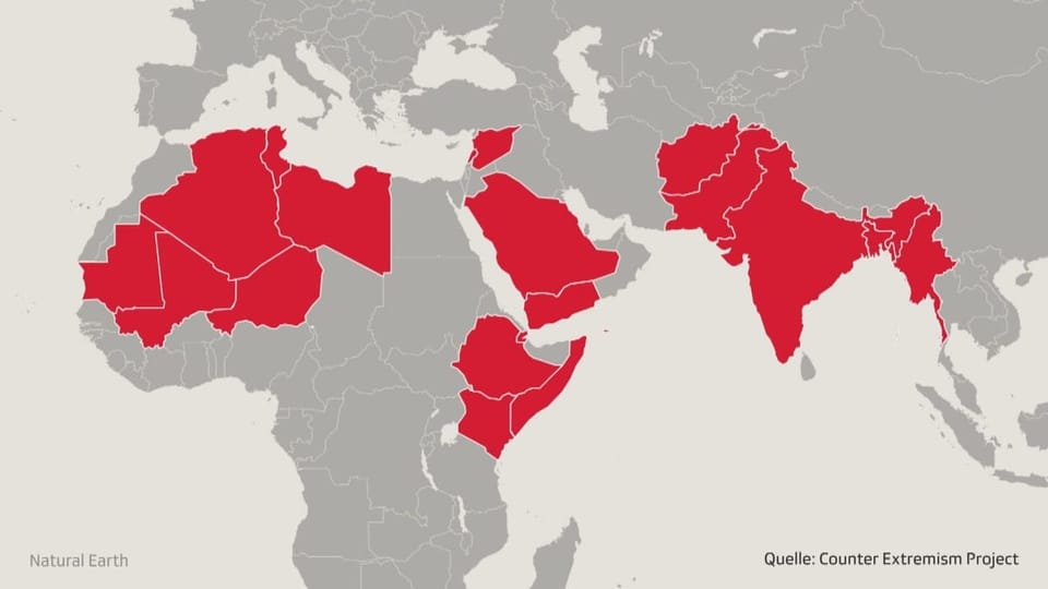 Gebiete mit Al-Kaida-Ablegern. 