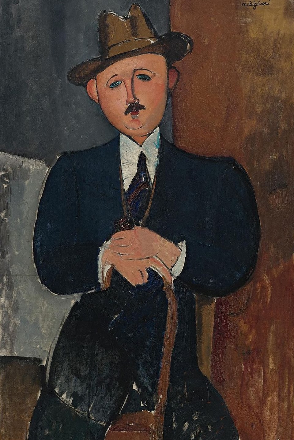 Raubkunst im Zollfreilager Genf: «L'homme assis (avec une canne)» von Amedeo Modigliani.