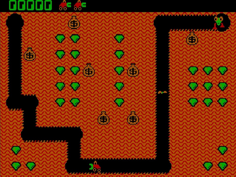 Eine Spielszene aus dem MS-DOS-Game «Digger»