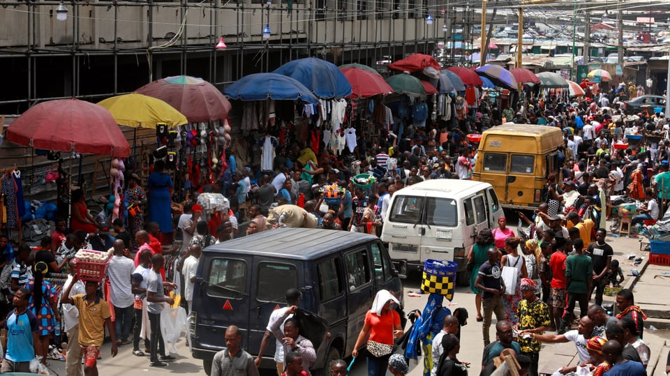 Strassenzug in Lagos/Nigeria (27.03.2020).