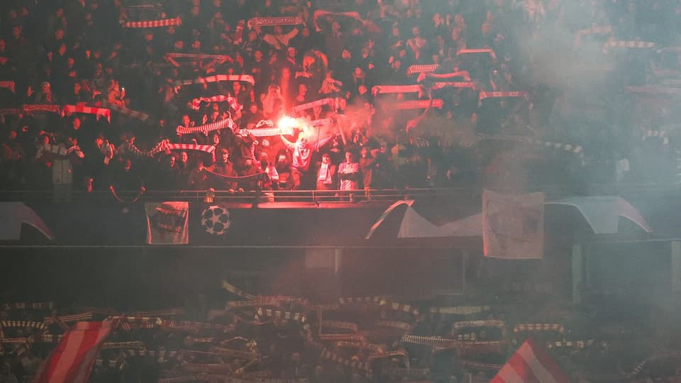 Die Fans von Roter Stern Belgrad Ende Oktober in Leipzig.