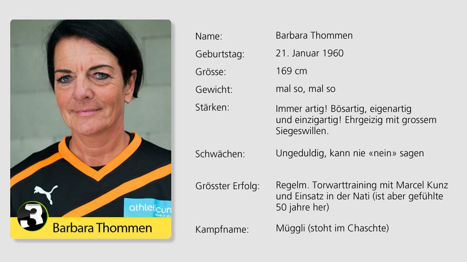 Die Frau im Goal: SRF 3 Hörerin Barbara Thommen. 