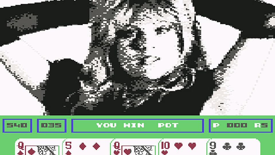  Ein Bildschirmfoto des Commodore-64-Games «Samantha Fox Strip Poker»
