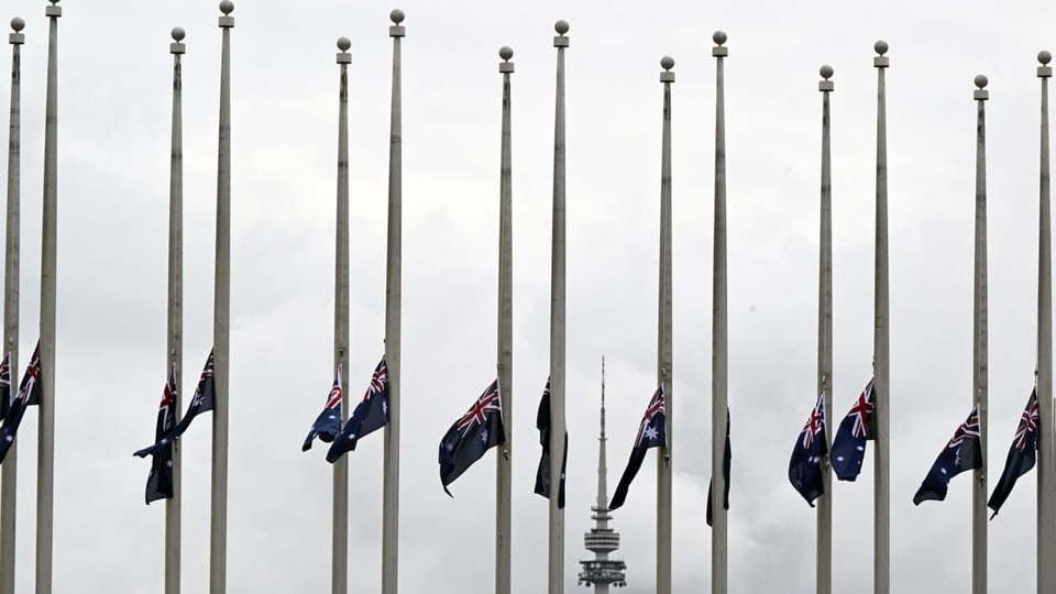 Flags in Australia are flown at half-mast