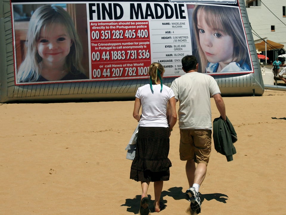 Ein Plakat welches zur Suche nach Maddie aufruft.