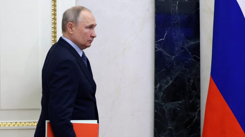 Wladimir Putin in Moskau. Soeben hat er virtuell einer Sitzung des UNO-Sicherheitsrats beigewohnt.