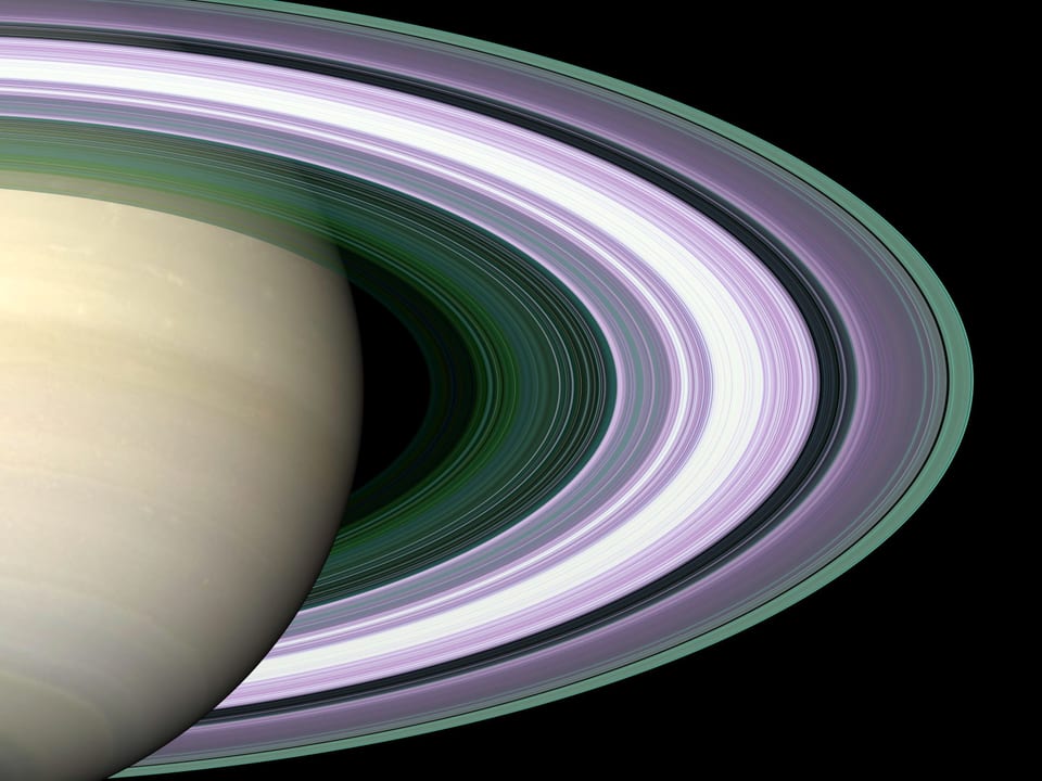 Ausschnitt von Saturn und seinen Ringen