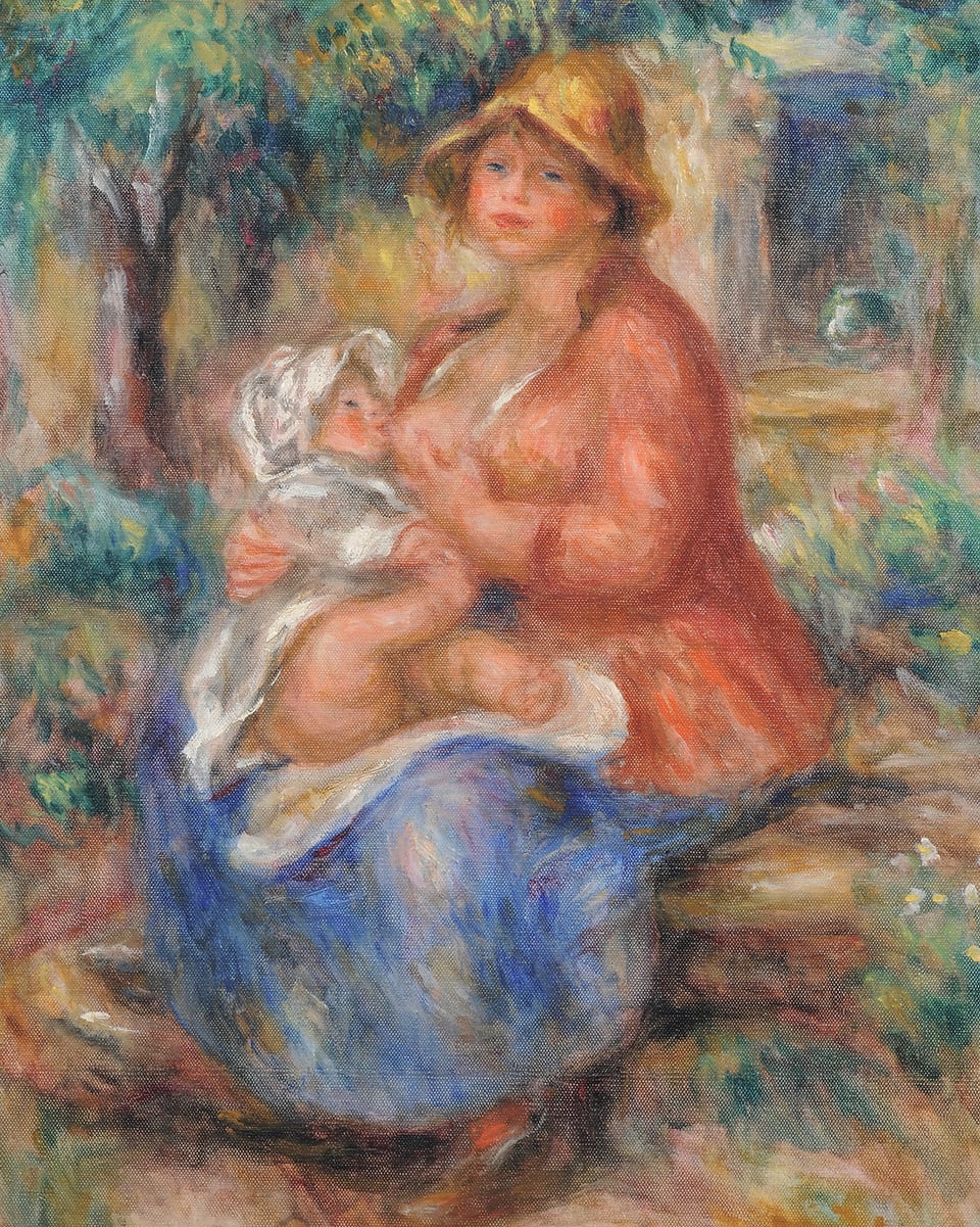 Aline Renoir ihren Sohn stillend