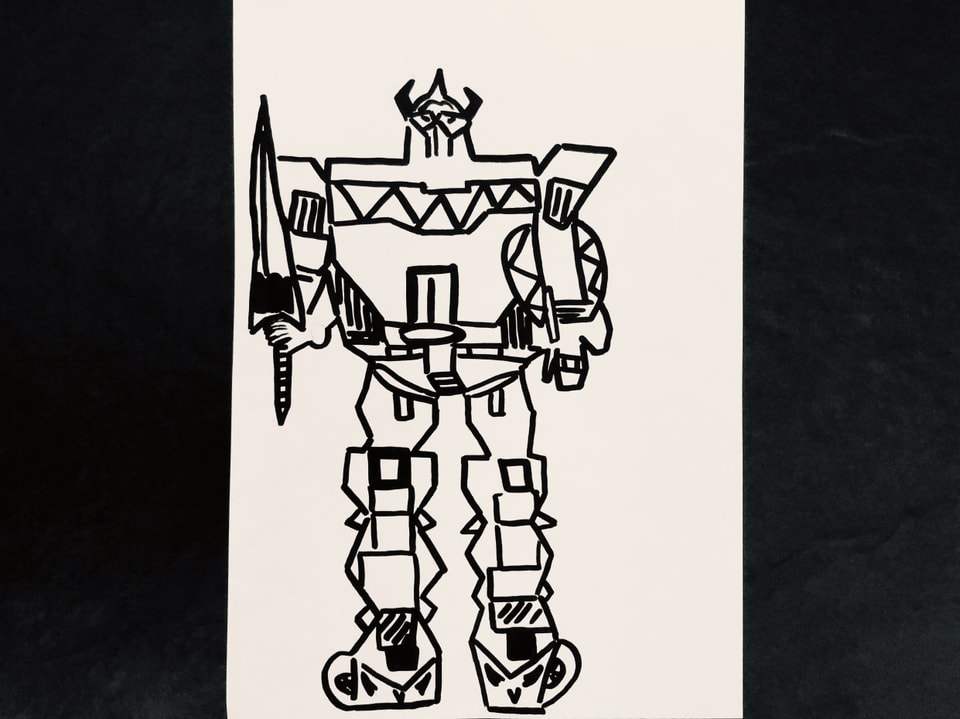 So sieht ein Mecha Roboter aus Zeichnung eines Mecha Roboters.
