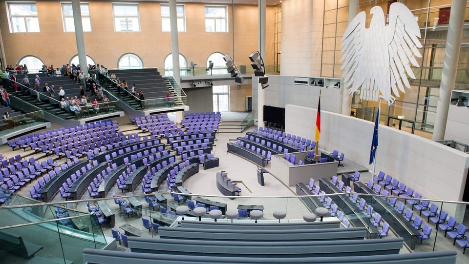 Der leere Bundestag in Deutschland.
