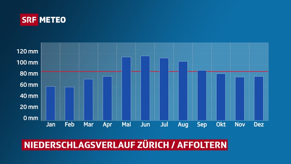 Niederschlagsverlauf Zürich / Affoltern