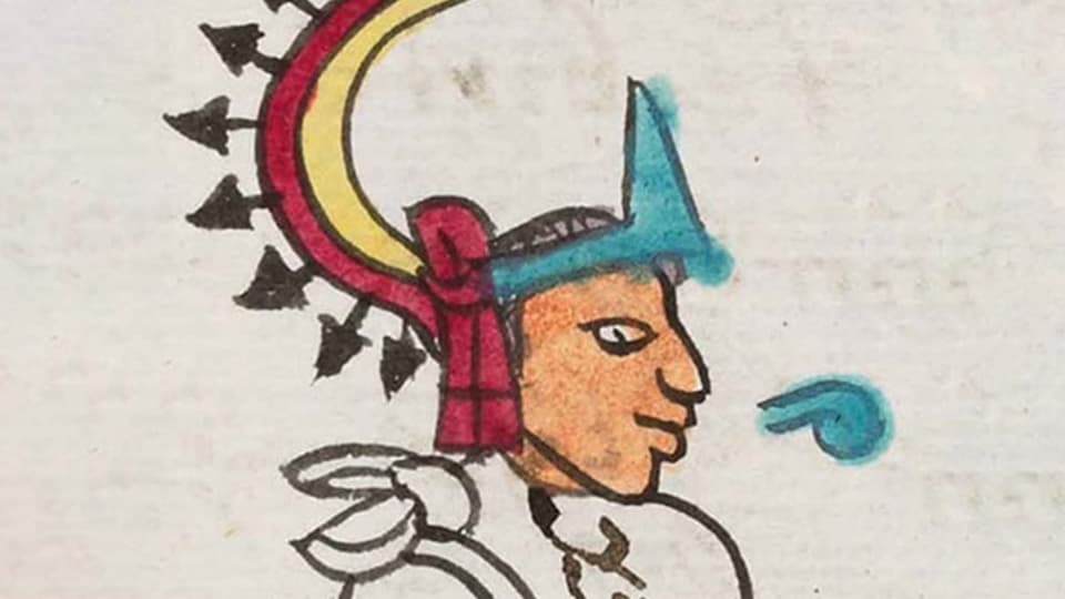 Der Herrscher der Azteken ist abgebildet