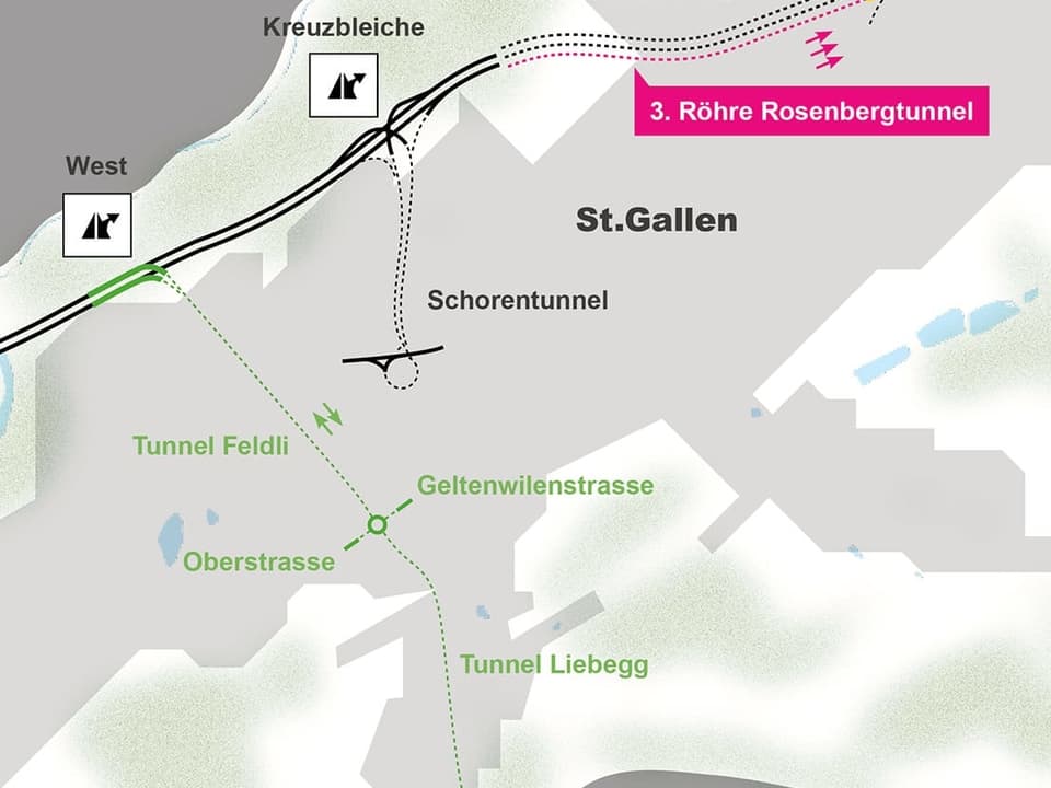 Visualisierung Verkehrsentlastung St. Gallen