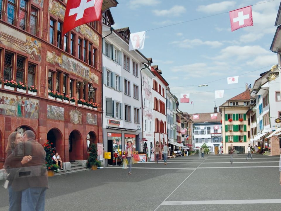 Visualisierung, wie die Rathausstrasse in Zukunft aussehen soll