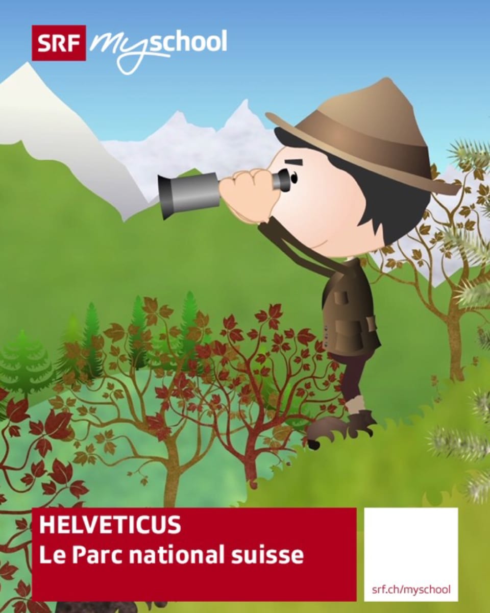 Ein animierter Paul Sarasin auf dem Titelbild des iBooks «Le Parc national suisse».