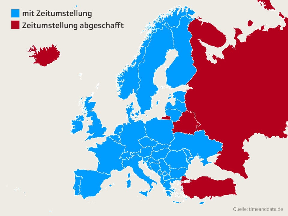 Eingefärbte Europa-Karte