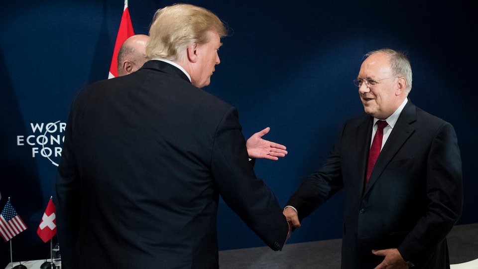 Trump und Schneider-Ammann am WEF in Davos. 