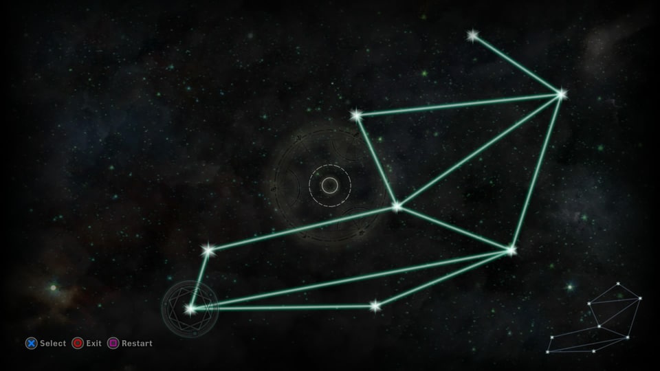 Sterne mit Linien zu Sternbildern verbinden.