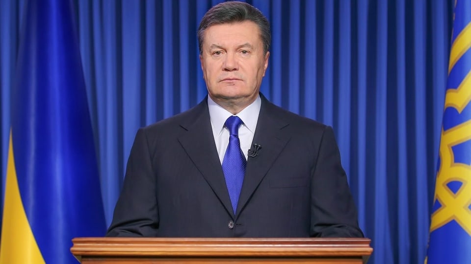 Janukowitsch am Rednerpult.